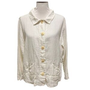 Flax Women's Linen Button Down Shirt Size Small